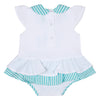SS24 Little A KIRSTY Bright White Striped Fish Romper