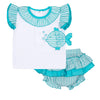 Little A KHLOE Bright White Fish Jam Pant Set