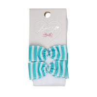 Little A KARLY Bright White Striped Frill Knee High Socks