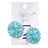 Little A KARIS Aruba Blue Striped Hair Clips