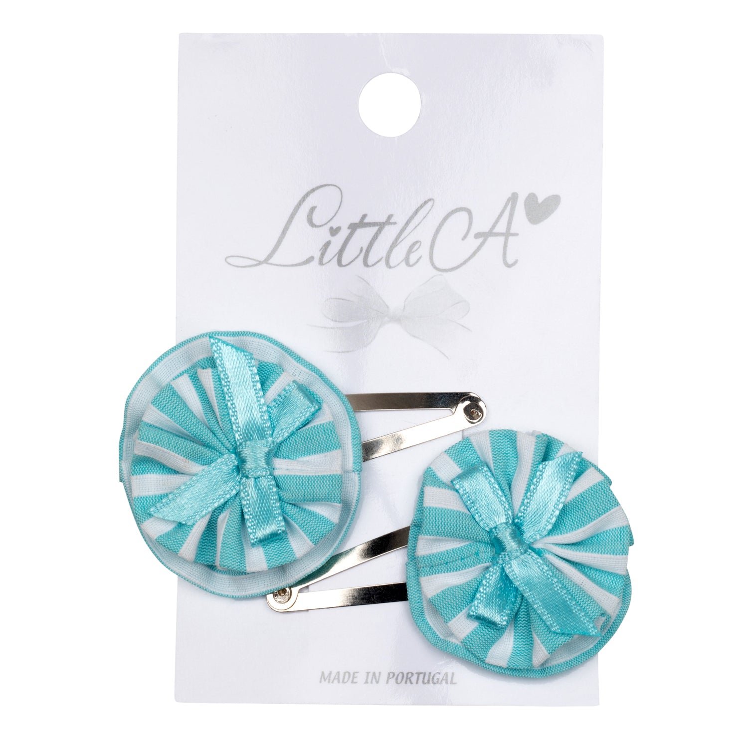 Little A KARIS Aruba Blue Striped Hair Clips