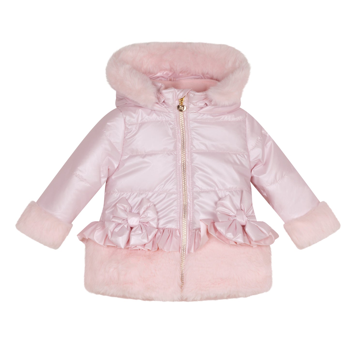 Little A HONEY Baby Pink Faux Fur Padded Jacket – Theodore Couture