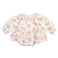 Little A GEORGIA Snow White Bear Print Romper