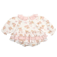 Little A GEORGIA Snow White Bear Print Romper