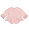 Little A GIA Baby Pink Faux Fur Bear Romper
