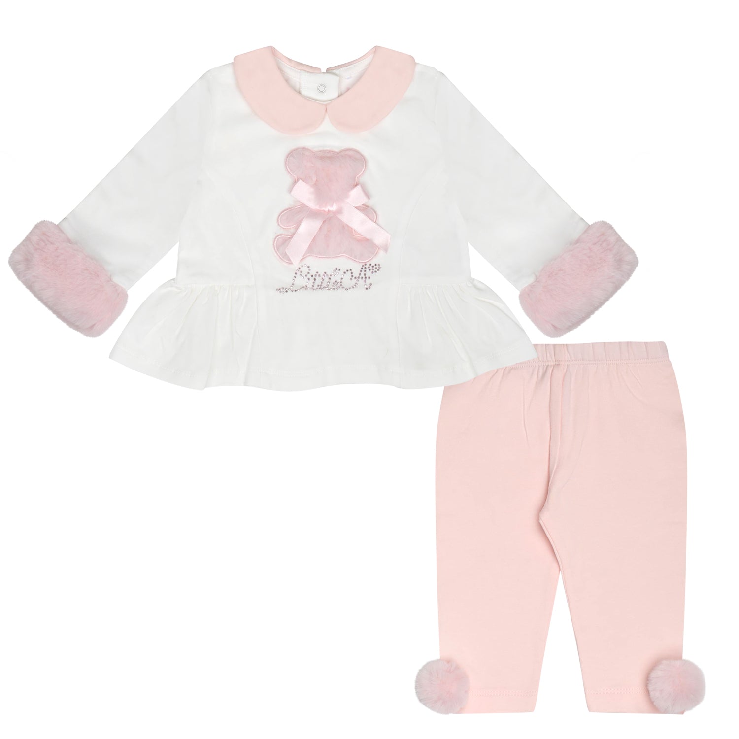 Little A GRACIE Snow White Faux Fur Bear Legging Set