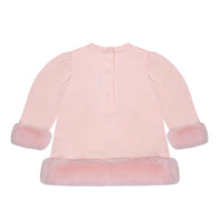 Little A GOLDIE Baby Pink Faux Fur Bear Dress