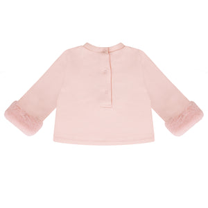 AW24 Little A GIGI Baby Pink Faux Fur Bear Short Set