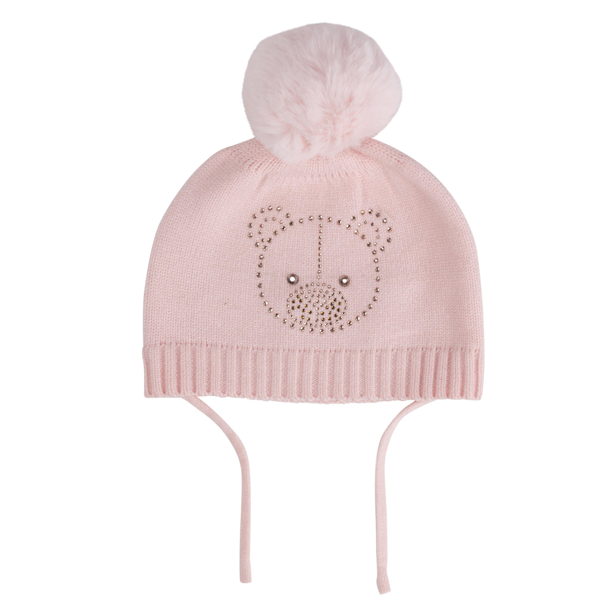 Little A GLYNNE Baby Pink Bear Knitted Pom Pom Hat – Theodore Couture
