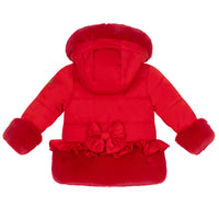 Little A HONEY Red Faux Fur Padded Jacket