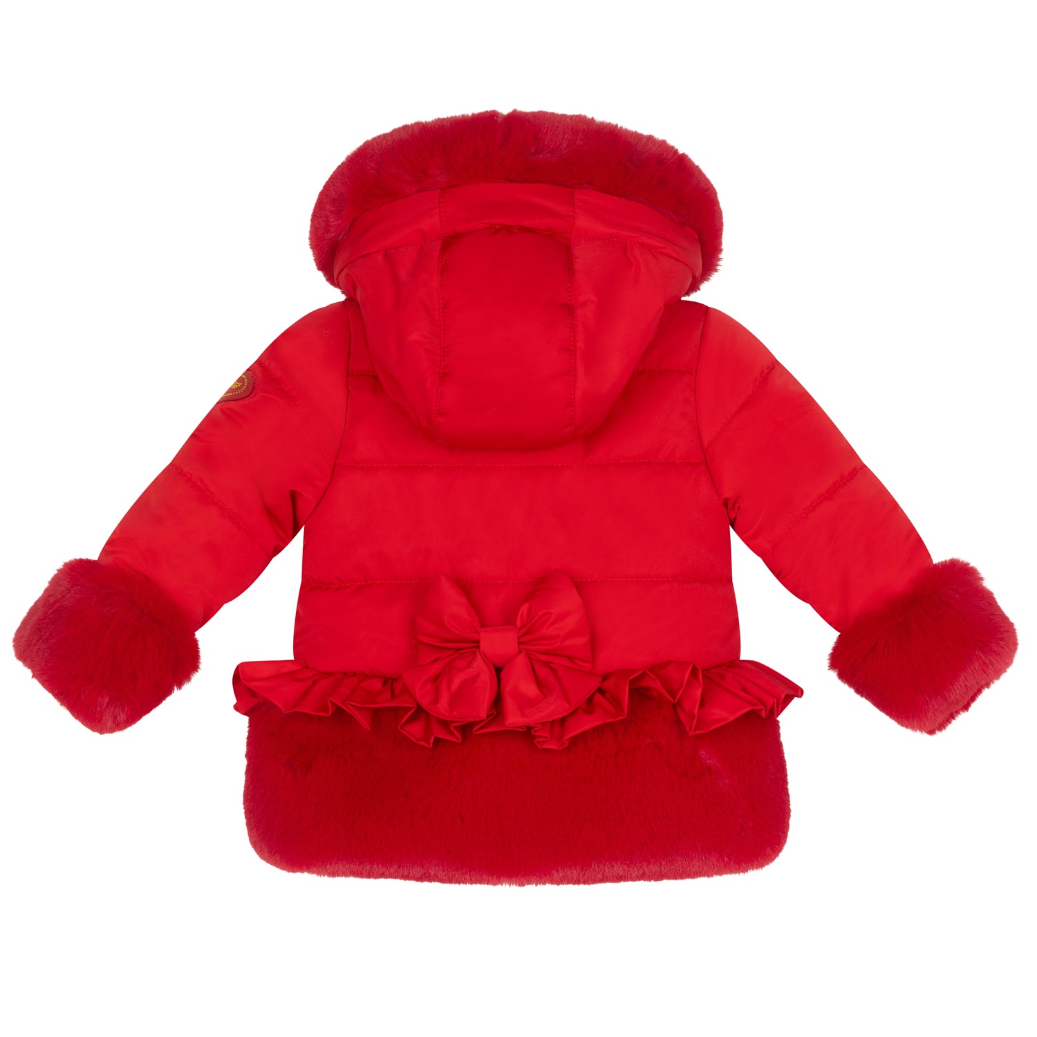 Little A HONEY Red Faux Fur Padded Jacket