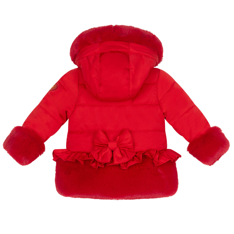 Little A HONEY Red Faux Fur Padded Jacket