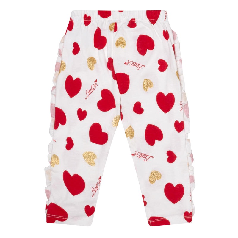 Little A HOLLY Red Heart Print Legging Set