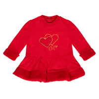 Little A HARMONY Red Heart Faux Fur Dress