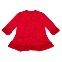 Little A HARMONY Red Heart Faux Fur Dress