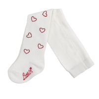 Little A HAZEL Snow White Diamanté Heart Tights