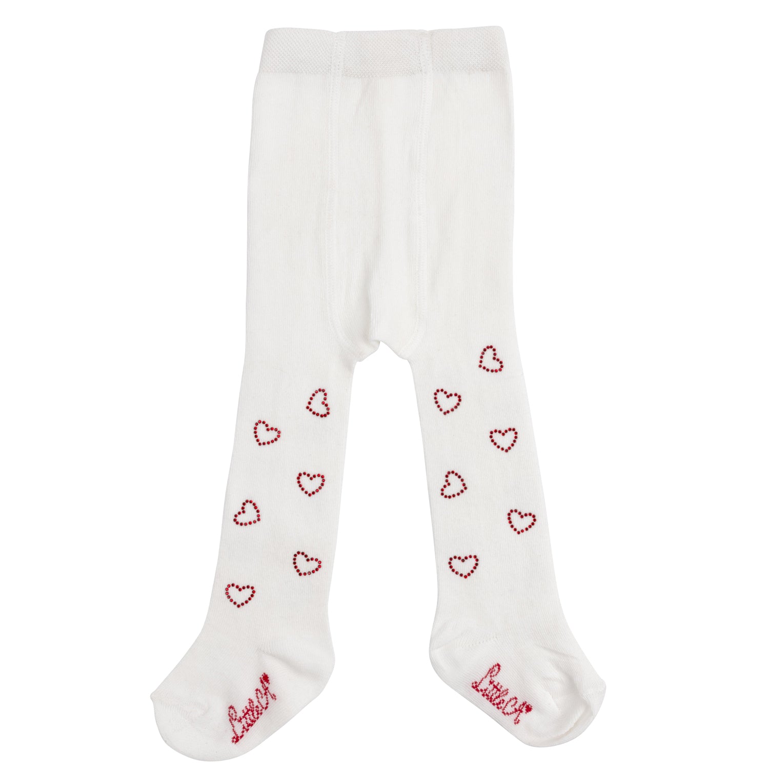 Little A HAZEL Snow White Diamanté Heart Tights