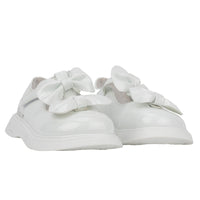 Little A BEAU Bright White Double Bow Shoes