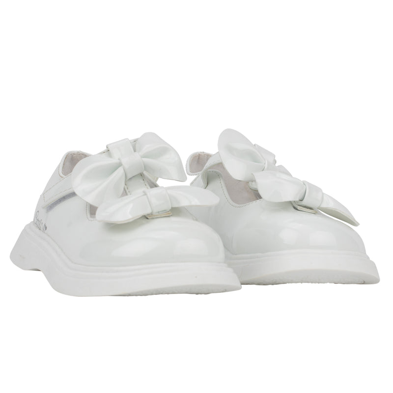 SS24 Little A BEAU Bright White Double Bow Shoes