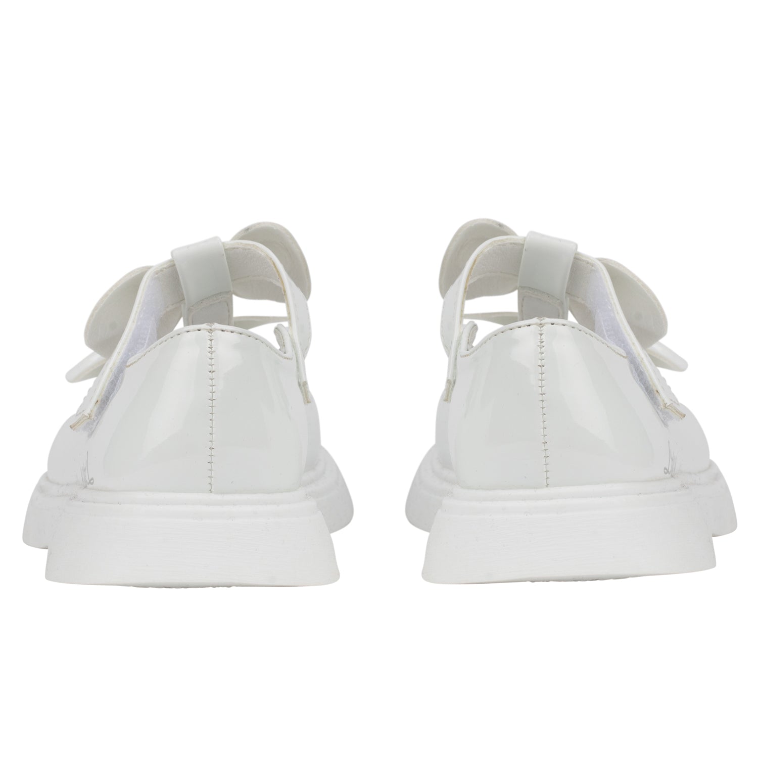 Little A BEAU Bright White Double Bow Shoes
