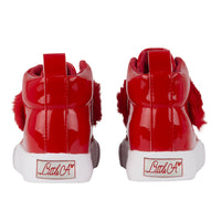Little A FUREVER Red Faux Fur Strap Hi Top Shoes