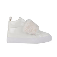 Little A FUREVER Snow White Faux Fur Strap Hi Top Shoes