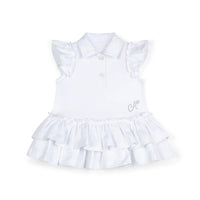 SS25 Little A BEAU White Logo Frill Tennis Dress