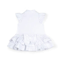 SS25 Little A BEAU White Logo Frill Tennis Dress