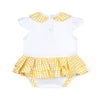 SS25 Little A BILLIE White & Yellow Checked Daisy Frill Romper