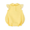 SS25 Little A BAILEY Yellow Seersucker Bow Logo Frill Romper