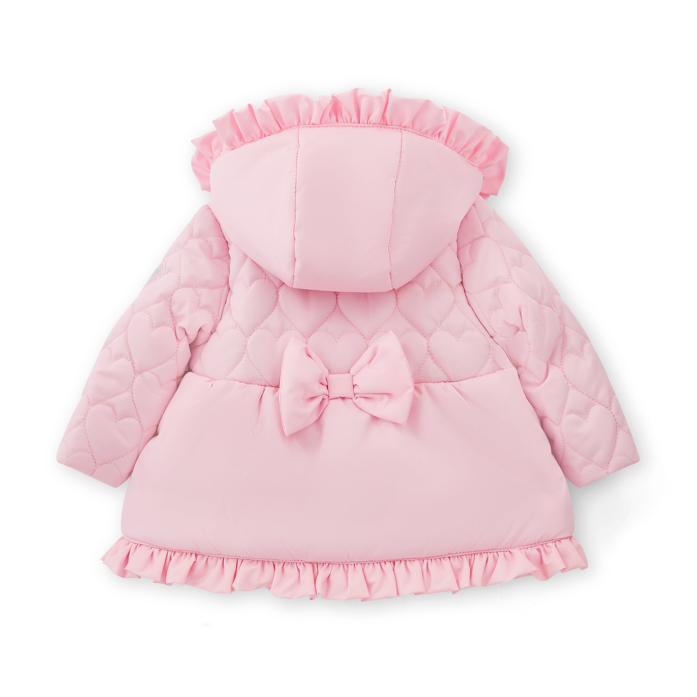 AW25 Little A KAIA Pink Hearts Bow Frill Coat