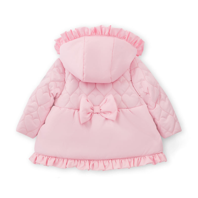 AW25 Little A KAIA Pink Hearts Bow Frill Coat