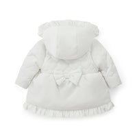 AW25 Little A KAIA White Hearts Bow Frill Coat