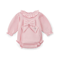 AW25 Little A JAYDEN Pink Bow Frill Romper