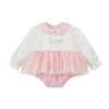 AW25 Little A KIMBERLY Pink & White Tulle Logo Romper