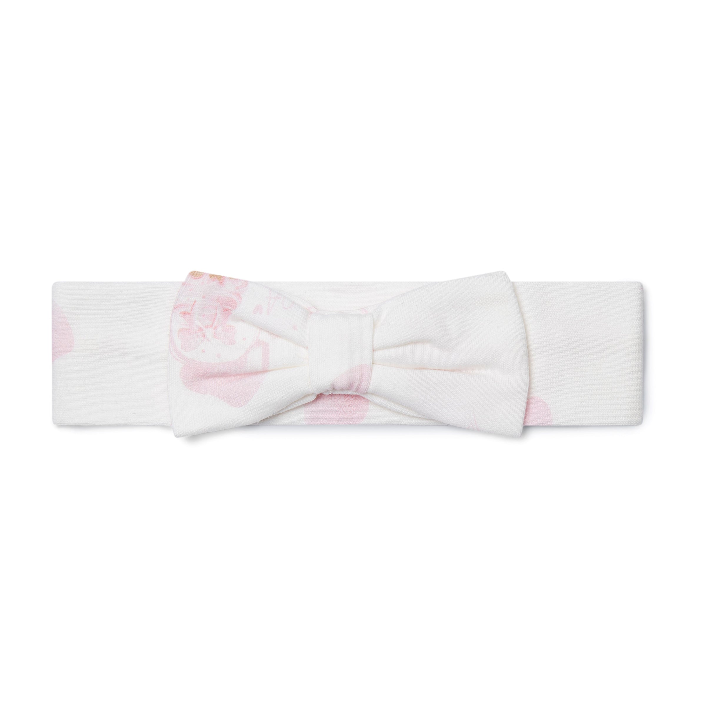AW25 Little A KATALINA White & Pink Cupcake Print Bow Headband