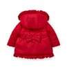 AW25 Little A KAIA Red Hearts Bow Frill Coat