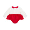 PREORDER AW25 Little A KIMBERLY Red & White Tulle Logo Romper