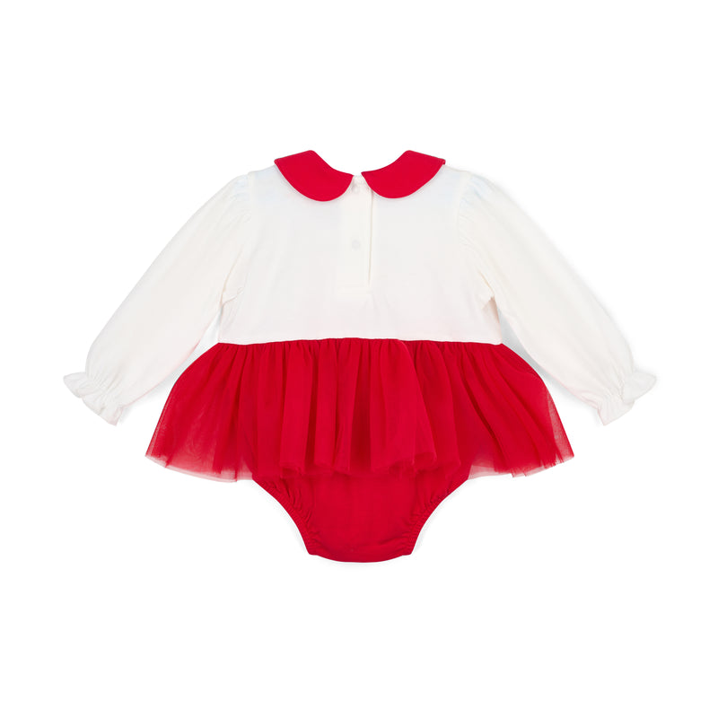 PREORDER AW25 Little A KIMBERLY Red & White Tulle Logo Romper