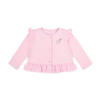 PREORDER SS26 Little A OLIVIA Pink Logo Frill Cardigan