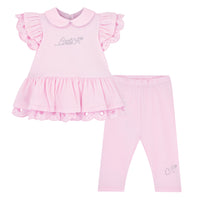 PREORDER SS26 Little A ORELLIA Pink Broderie Anglaise Leggings Set