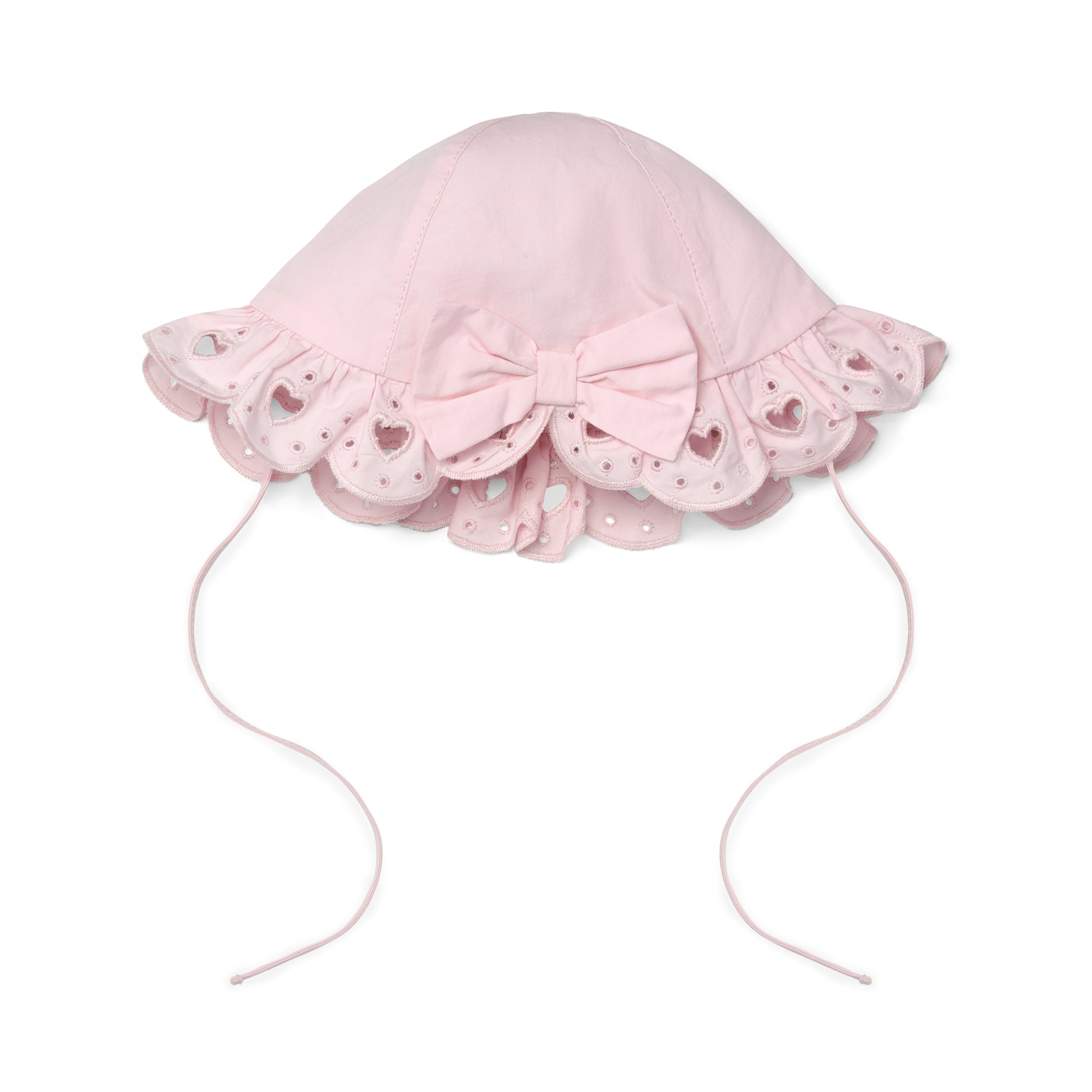 PREORDER SS26 Little A OLSEN Pink Broderie Anglaise Bow Sun Hat