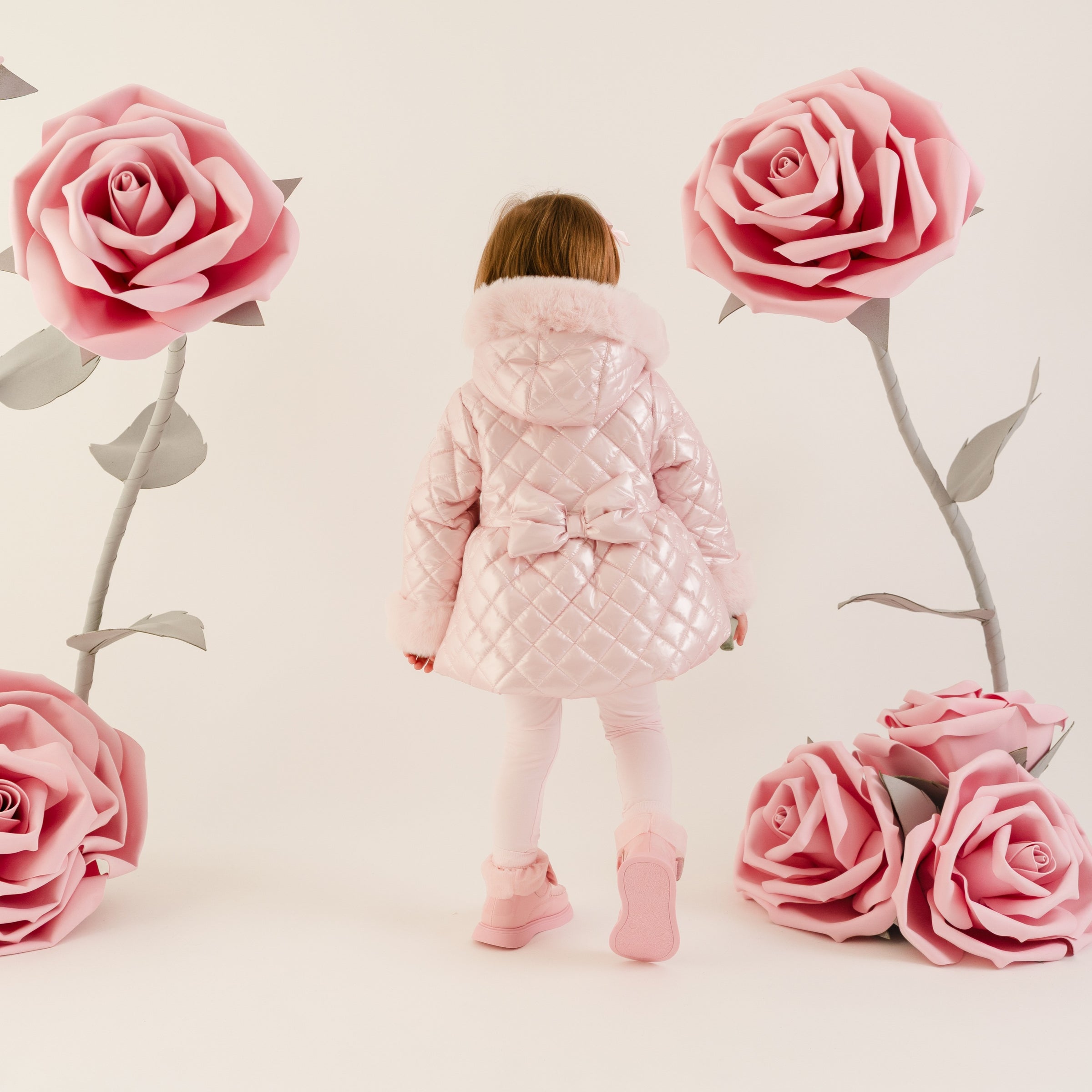 Little A Girls DOLLY Pink Quilted Coat