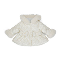 Little A Girls DOLLY White Quilted Coat