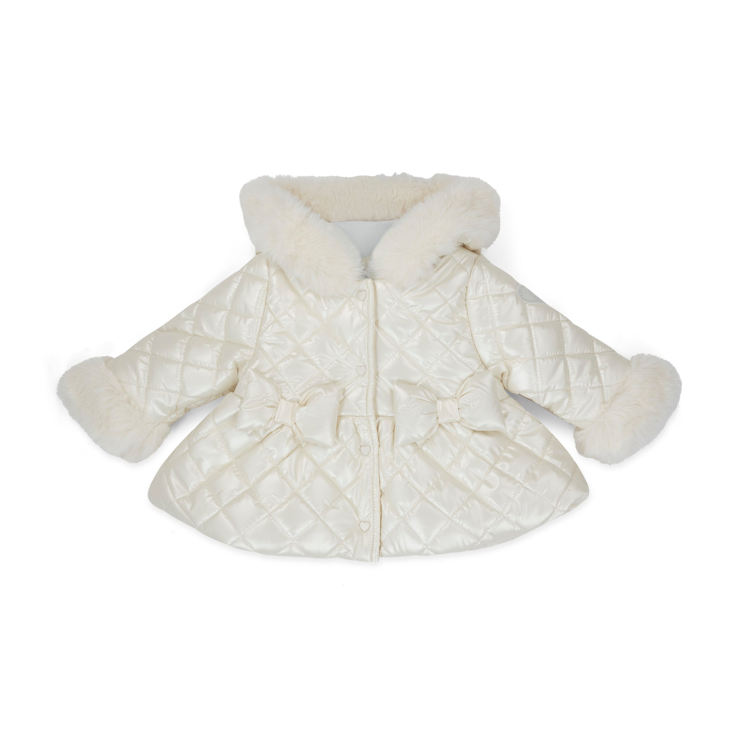 Little A Girls DOLLY White Quilted Coat