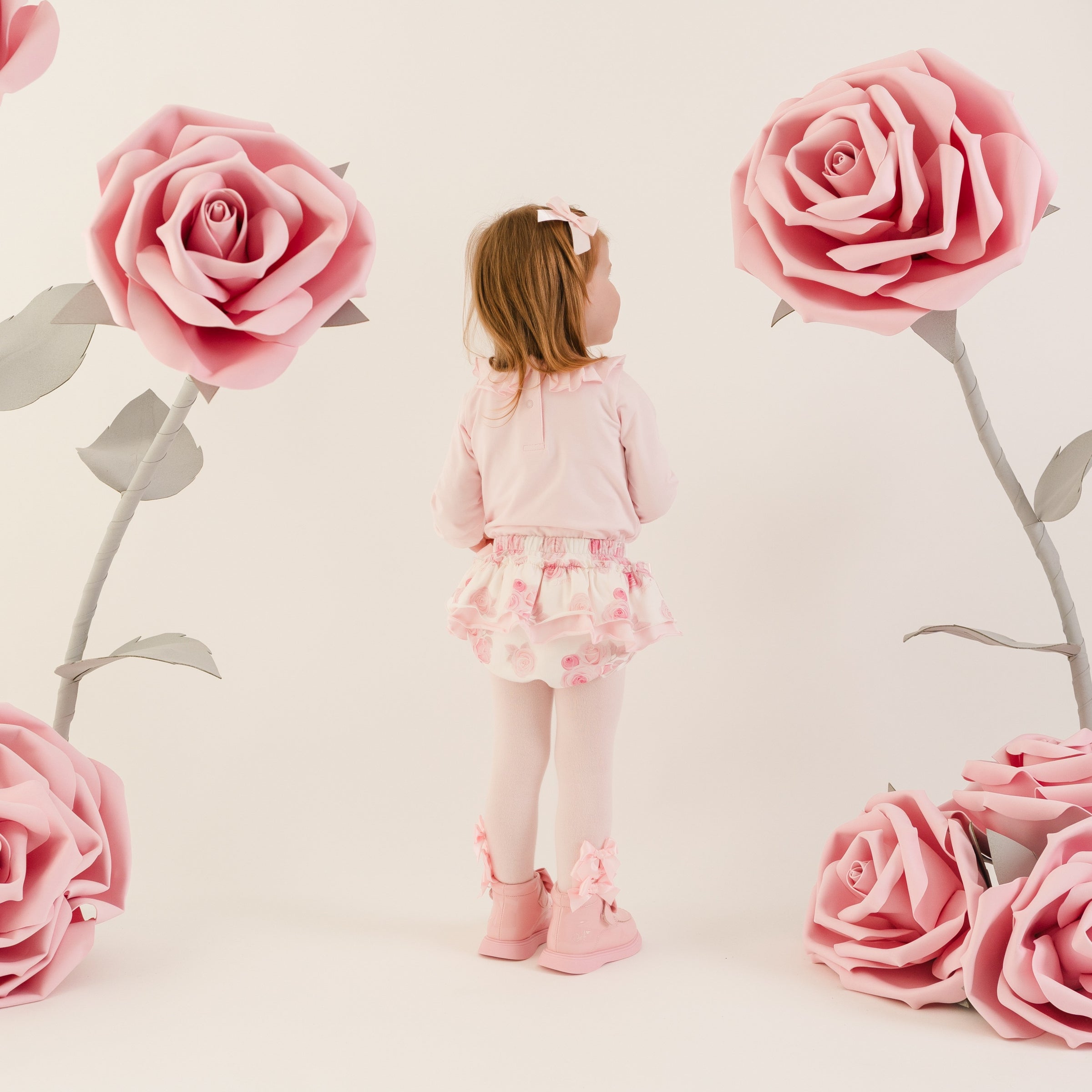 Little A Girls DEENA Pink Rose Print Jam Pants Set