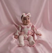 Little A Girls DELLA White Rose Print Romper