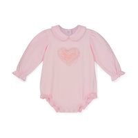 Little A Girls DULCA Pink Faux Fur Heart Romper