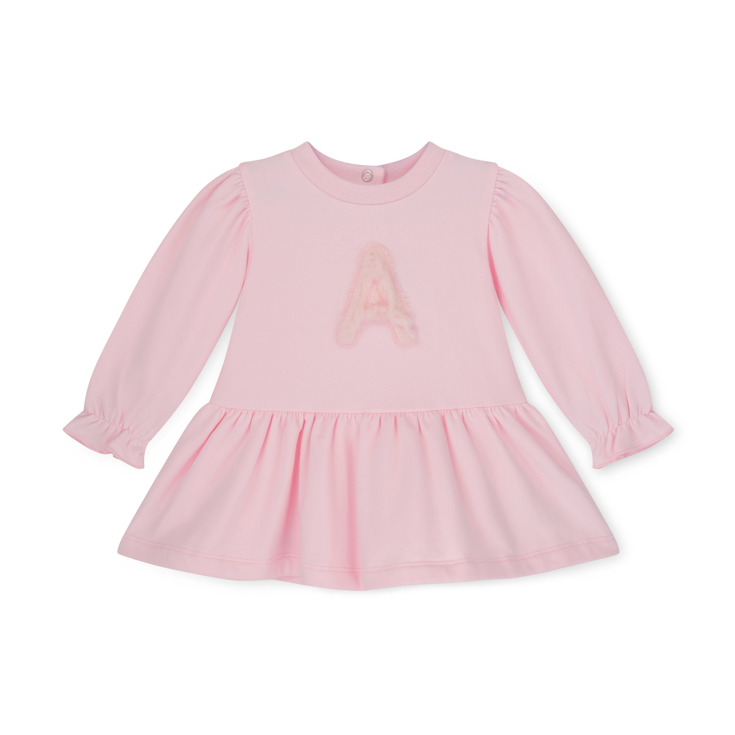 Little A Girls DREAM Pink Faux Fur Initial Dress