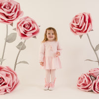 Little A Girls DREAM Pink Faux Fur Initial Dress